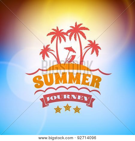 Retro Summer Holidays Hipster Label. Vector Design Elements On Coloful Summer Background