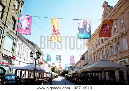 Flags Of Exit Festival 2015 In City Center Of Novi Sad