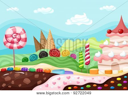 Sweets landscape vector