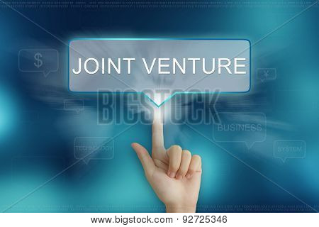 Hand Clicking On Joint Venture Button