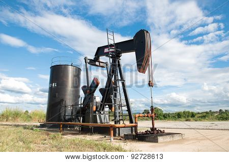 Pumpjack Pumping Crude Oil