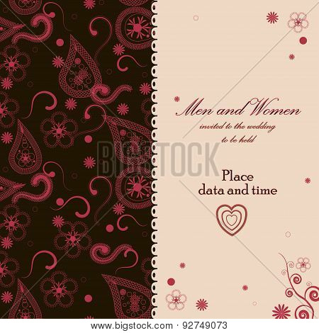 Beautiful floral invitation card