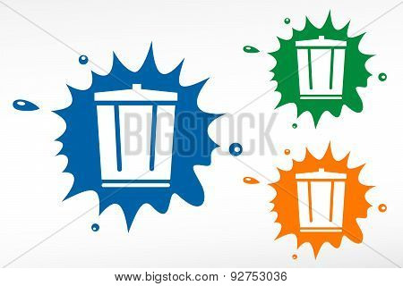 Vector Trash Can - Color Blob