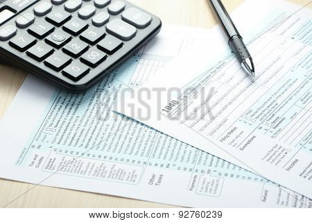 Tax Form And Financial Concept