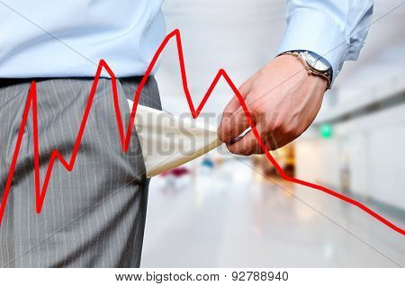 Man pulling out empty pockets