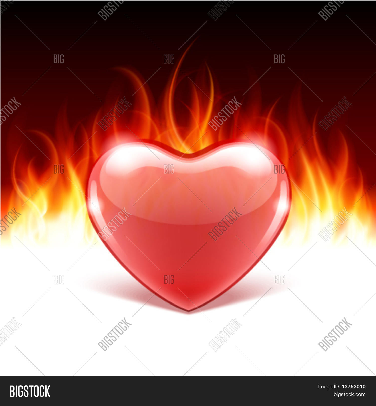Burn Heart Flame Fire Vector & Photo (Free Trial) Bigstock