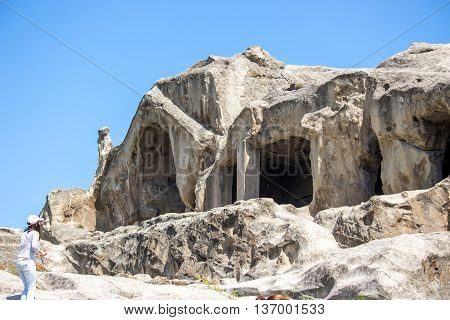 Old cave city Uplistsikhe in Caucasus region Georgia.