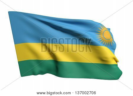 Republic Of Rwanda Flag Waving
