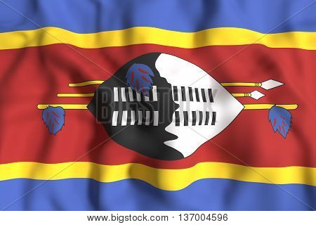 Kingdom Of Swaziland Flag Waving