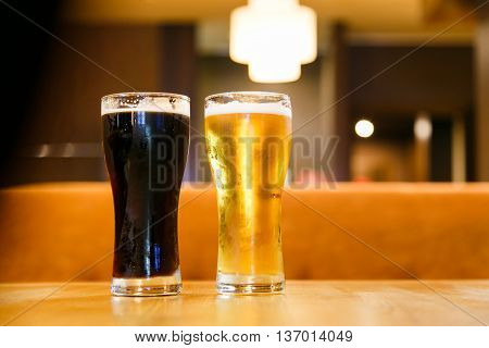 Cold alcoholic beverages by the glass pint for men