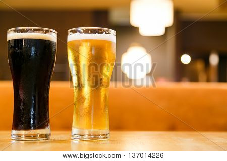 Cold alcoholic beverages by the glass pint for men
