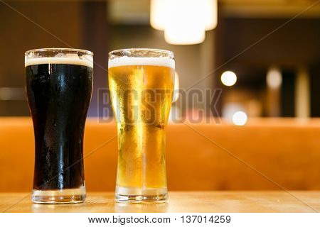Cold alcoholic beverages by the glass pint for men