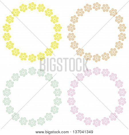 Set of floral frames. Vintage vector elements for wedding