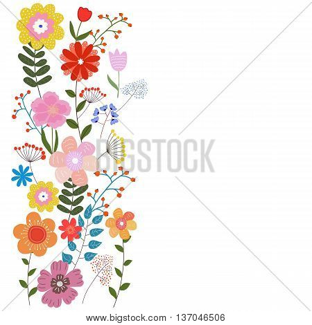 Greeting card, invitation, banner. Frame for your text with floral background.