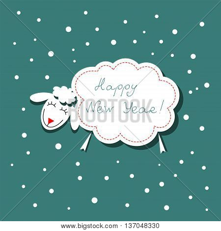Festive Christmas Card With Symbol Of Lamb