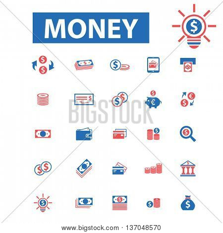 Money, payment, cash, bill, insurance, finance, bank, card, transfer, atm, savings, investment, credit, profit, currency icons, signs vector concept set for  mobile, website, application