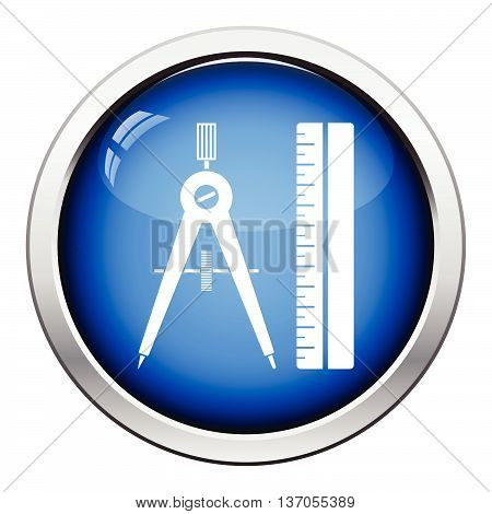 Flat Design Icon Of Compasses And Scale Iin Ui Colors