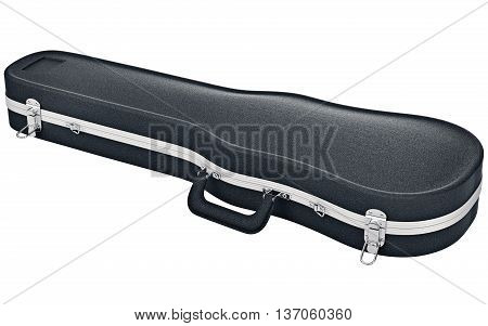 Case viola violin modern plastic black. 3D graphic