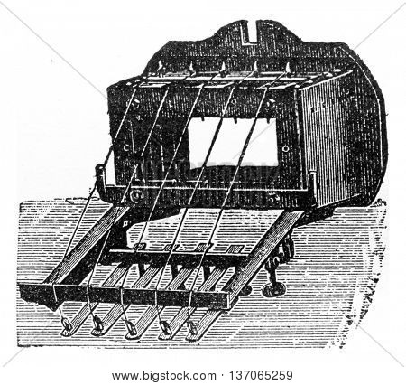Spinneret, vintage engraved illustration. Industrial encyclopedia E.-O. Lami - 1875.