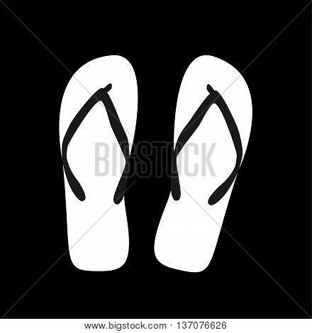 Pair of flip-flops. Vector illustration. white color