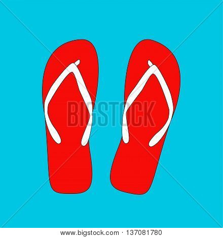 Pair of flip-flops. Vector illustration. retro style