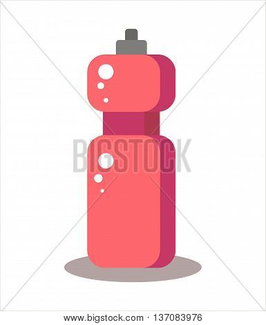 Illustration of pink bottle of water - stock vector.