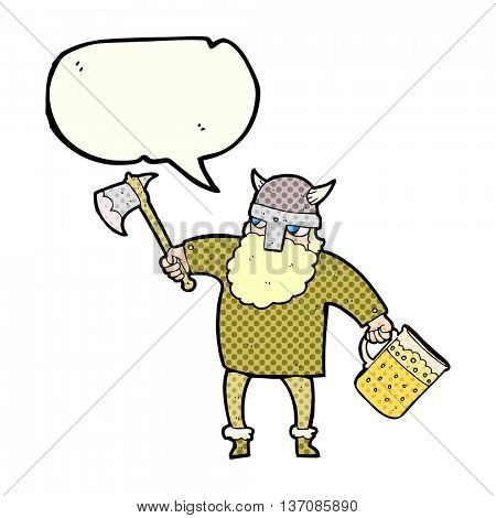 freehand drawn comic book speech bubble cartoon drunk viking