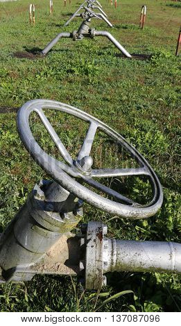 Many Gate Valves For The Closing Of The Pipe