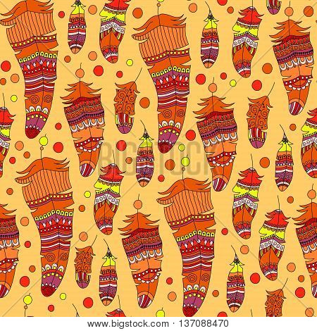 Seamless Pattern With Feather