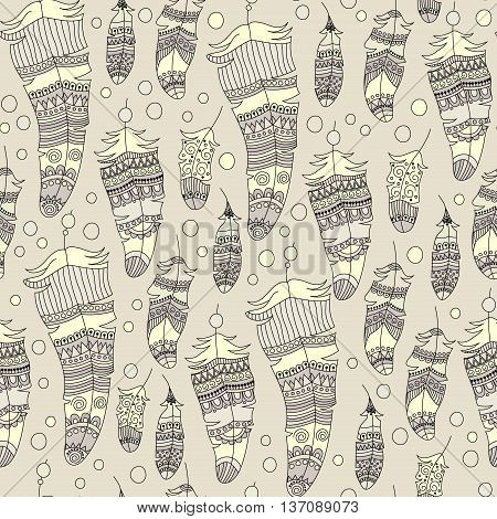 Seamless Pattern With Feather