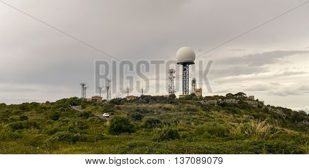 Transmitting Station Aeronautic Control Radar Aircraft On Puig De Randa, Mallorca, Balearic Islands,