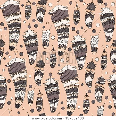 Seamless Pattern With Feather