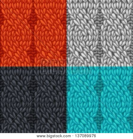 Vector Set Of Seamless Cable Patterns.
