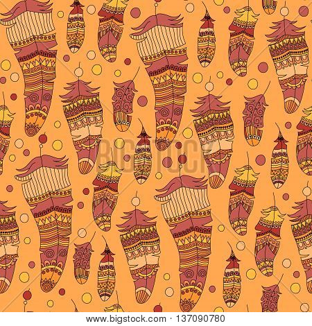 Seamless Pattern With Feather