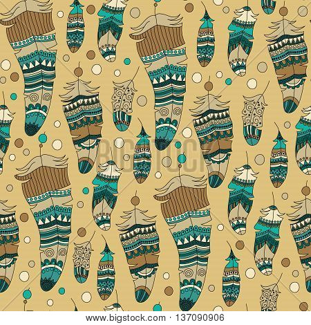 Seamless Pattern With Feather