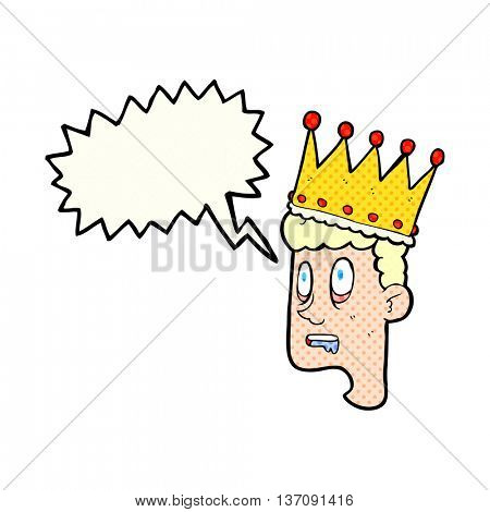 freehand drawn comic book speech bubble cartoon idiot prince