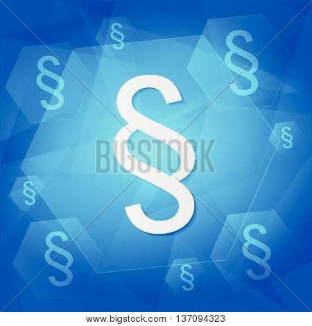 paragraph signs over blue background, business concept symbols, flat design, vector