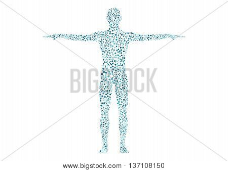 Human. Structure molecule of man. Vector illustration. Medicine, science and technology. Scientific Vector for your design.