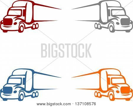 logo abstract big truck silhouette multi color