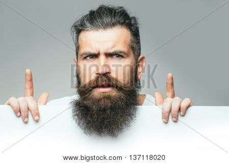 Bearded Thougtful Man With Paper