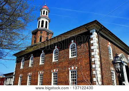 Alexandria Virginia - April 13 2014: Historic Christ Church (1767-1773) built in the Georgian style *