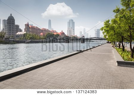 tianjin cityscape beauty riverside of the haihe river