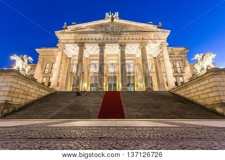 Concert Hall Berlin At Gendarmenmarkt At Night