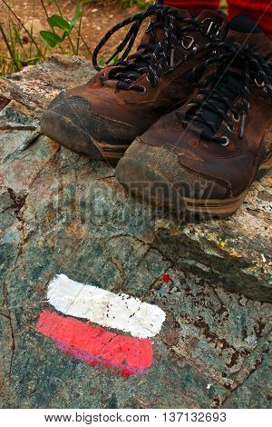 Trail Marker And Boots
