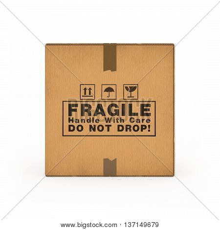 Corrugated cardboard boxes on white background 3d rendering