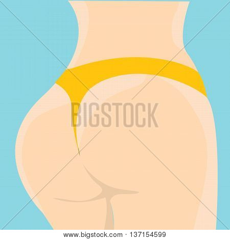 Sexy woman big booty. Vector ass girl in a bikini panties