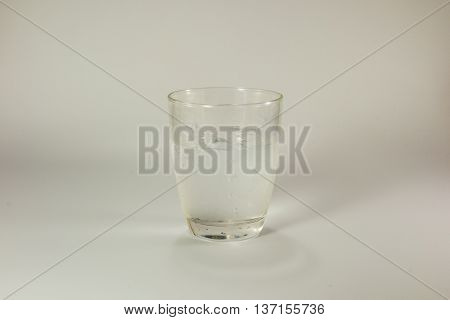 the ice in the medium glass of water
