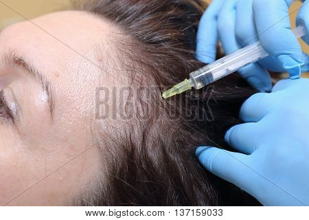 Anti hair loss injection in clinic in clinic