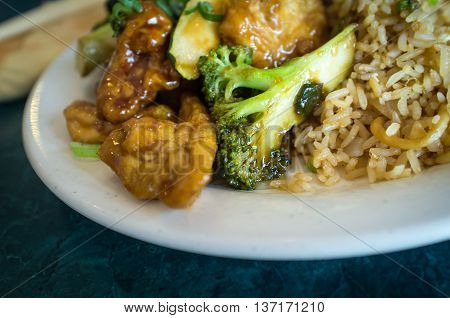 Buddhas delight vegetarian chinese food dish with fried bean curd