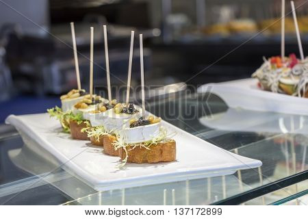Pintxos or tapas famous spanish canapes party finger food
